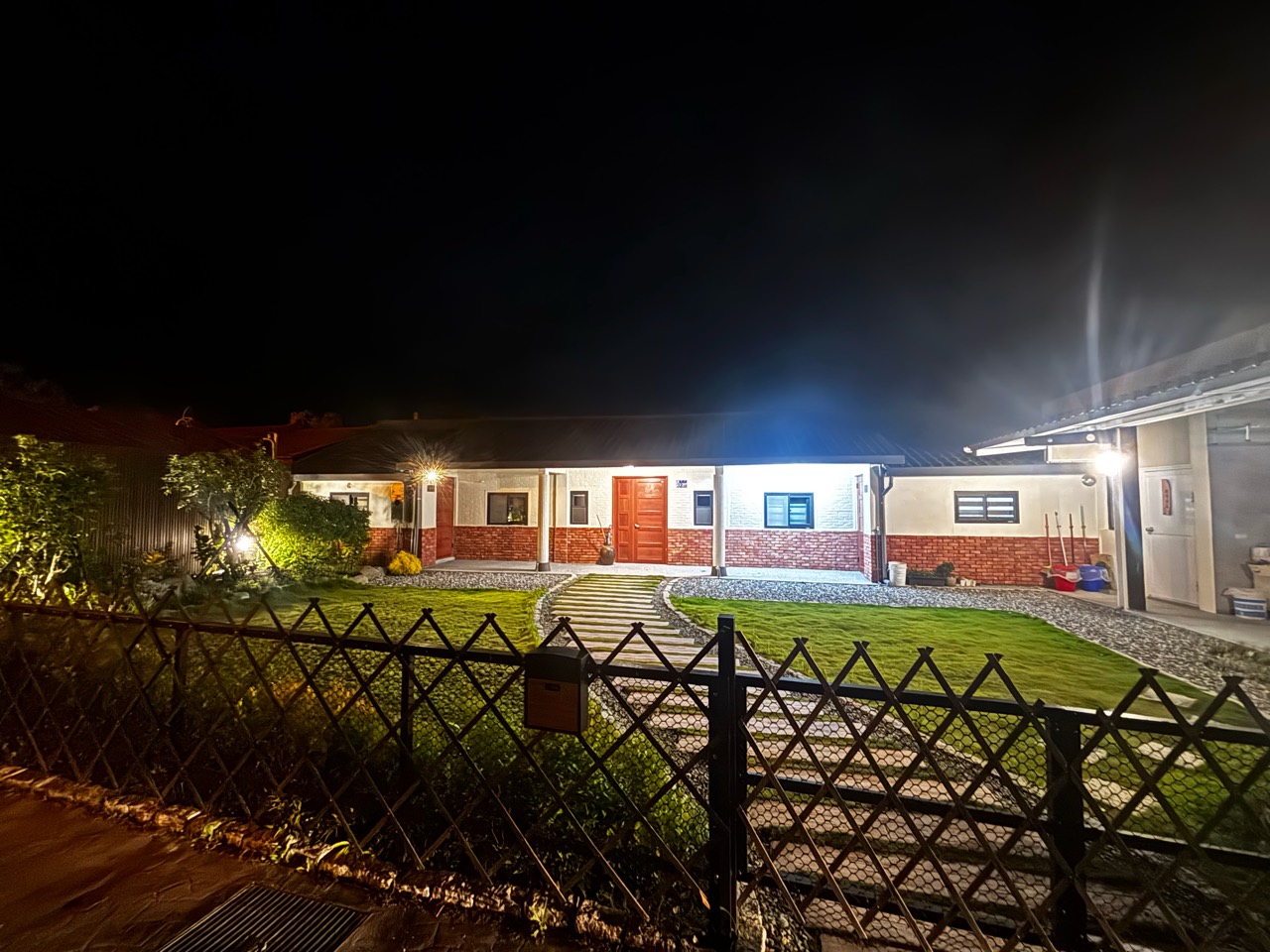 Courtyard at night